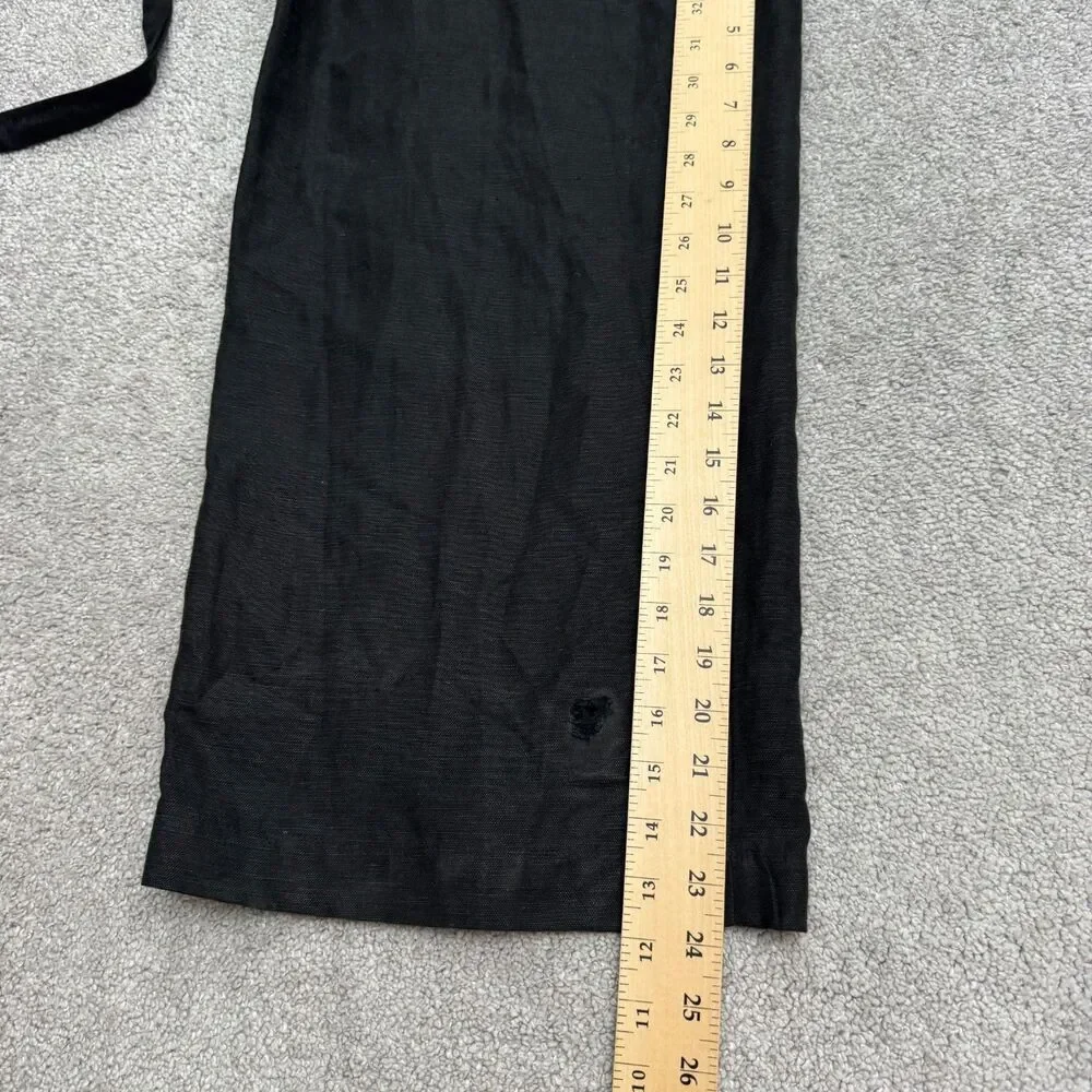 Aritzia Wilfred Brax Linen Blend Wide Leg Jumpsuit womens 4 Black Tie Waist NWD
